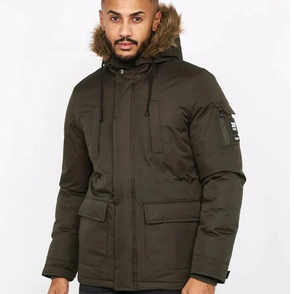 CHAQUETA DE HOMBRE CROSSHATCH PARKA VERDE